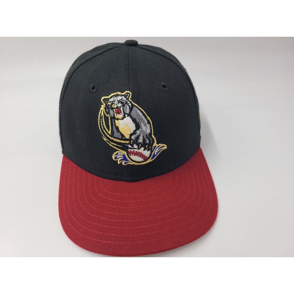 Vintage Sacramento River Cats New Era Snapback Hat Cap Wool Blend MiLB Black Red